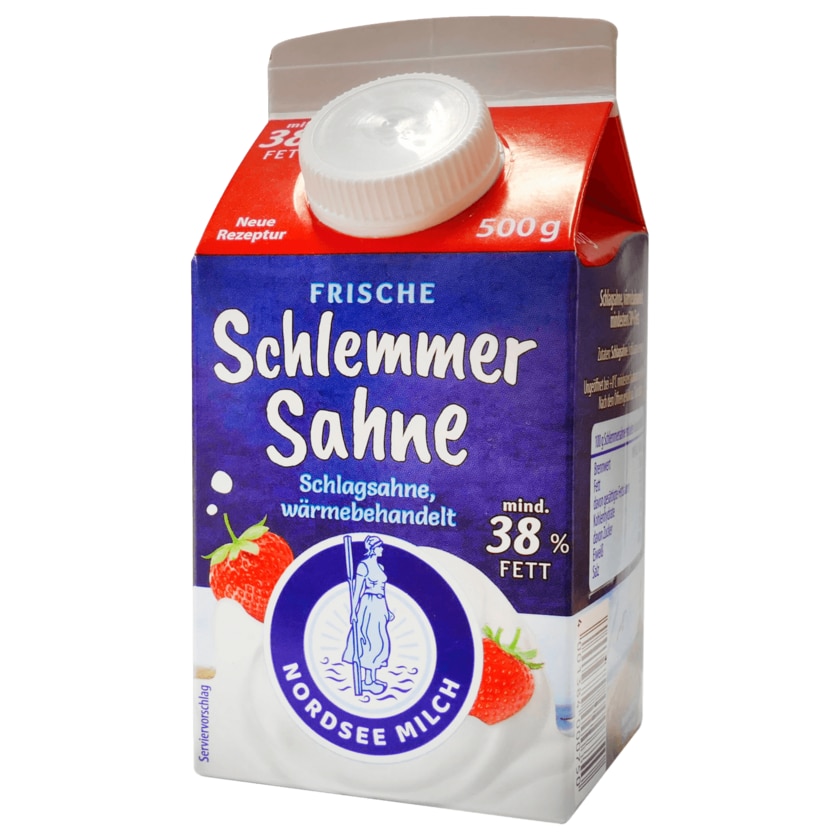 Nordsee Milch Frische Schlemmer Sahne 38% 500g
